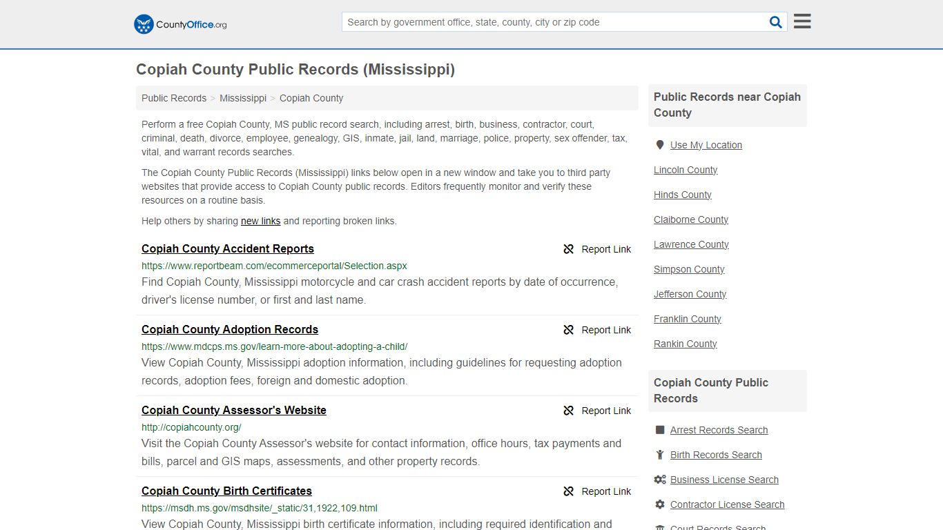 Copiah County Public Records (Mississippi) - County Office